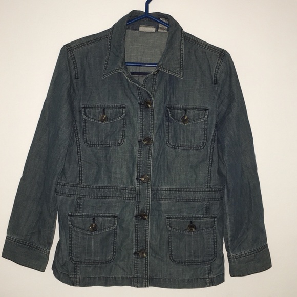 Chico’s Tailored Soft Denim Jacket Size 1 (M) EUC - Picture 1 of 8